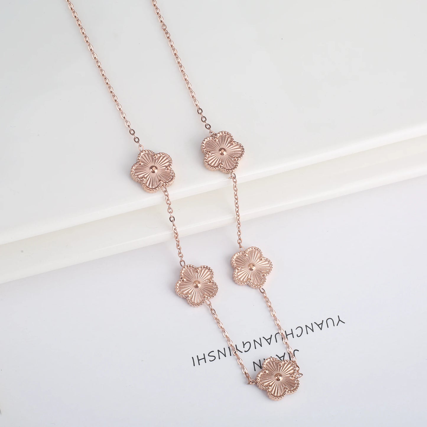 Stainless Steel Five Leaf Flower Clover Bracelet for Women Girls Adjustable Laser Petal Classic Brand Jewelry Gift