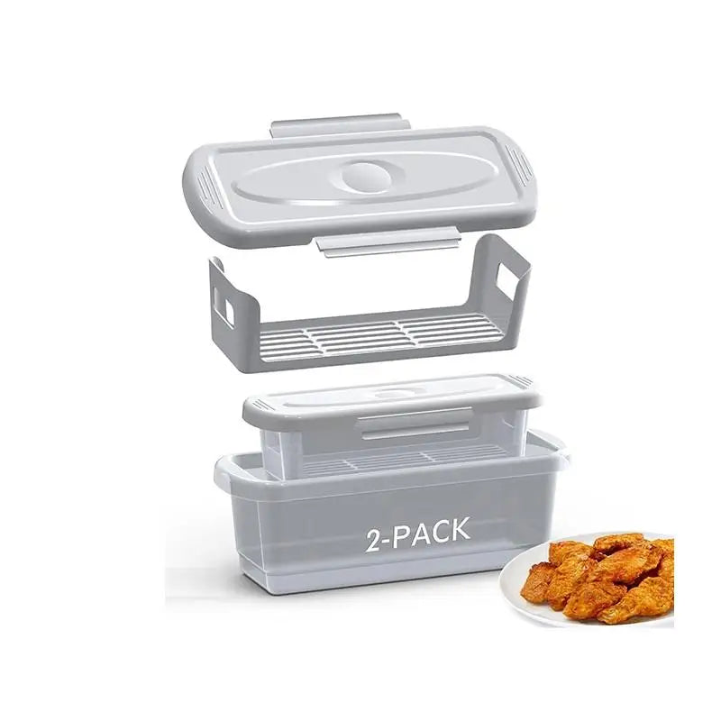 Fish Breading Shaker Bowl – Batter Coating Tray with Lid for Chicken Wings, Fish, Vegetables & Frying