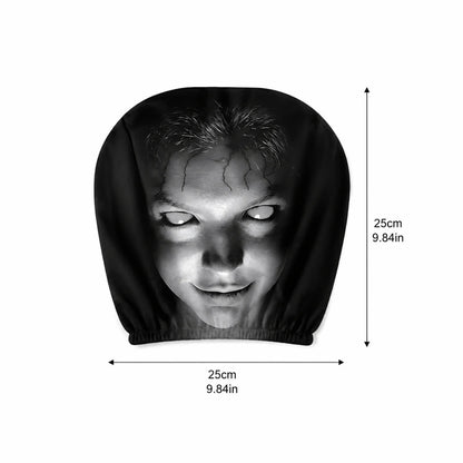 2026 Halloween Car Headrest Covers – Funny Cartoon Seat Headrest Protectors for Front Car Seats, Spooky Auto Interior Decoration