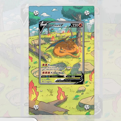 Ladrillo Expositor de Cartas de Arte Extendido Pokémon – Soporte de Exhibición de Ilustraciones de Cartas Coleccionables de la Colección Charizard para Coleccionistas y Regalos de Cumpleaños (Carta No Incluida)