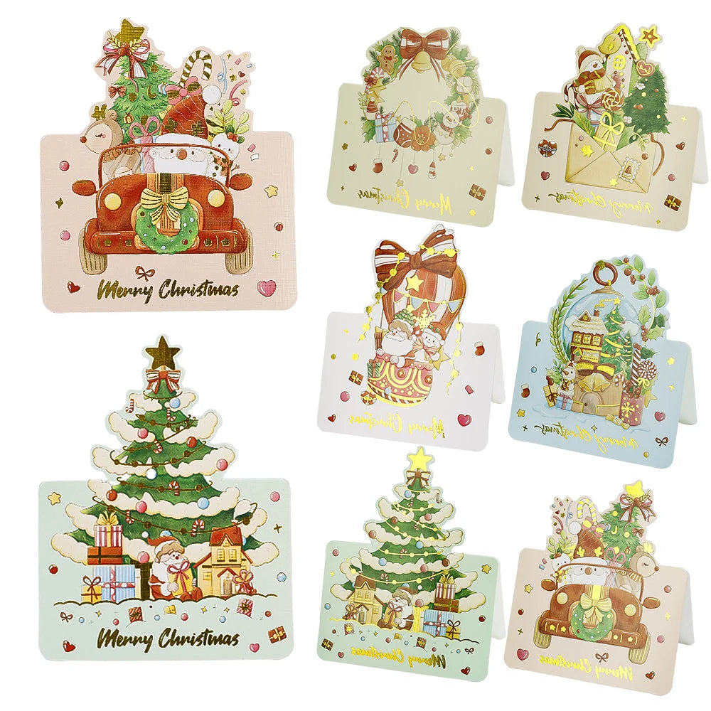 100PCS Foldable Christmas Greeting Cards with Envelopes – Bronzing Xmas Invitation & Gift Cards for Holiday Parties, Home & Decor