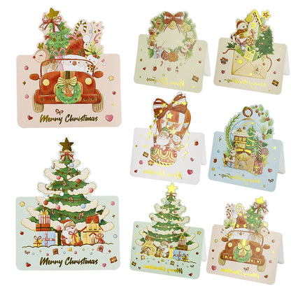 100PCS Foldable Christmas Greeting Cards with Envelopes – Bronzing Xmas Invitation & Gift Cards for Holiday Parties, Home & Decor