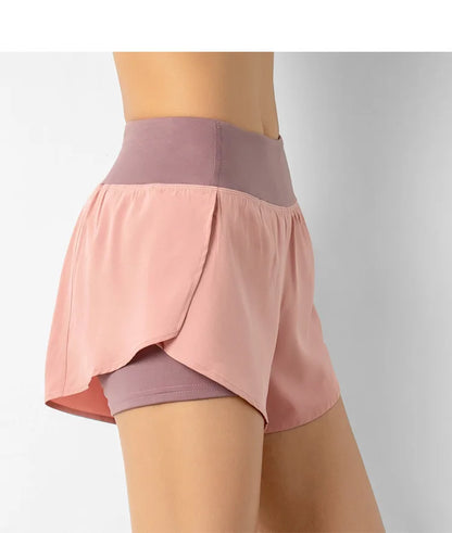 Women’s Sport Running Shorts Double Layer Yoga Gym Fitness Jogging Training Summer Short Pants