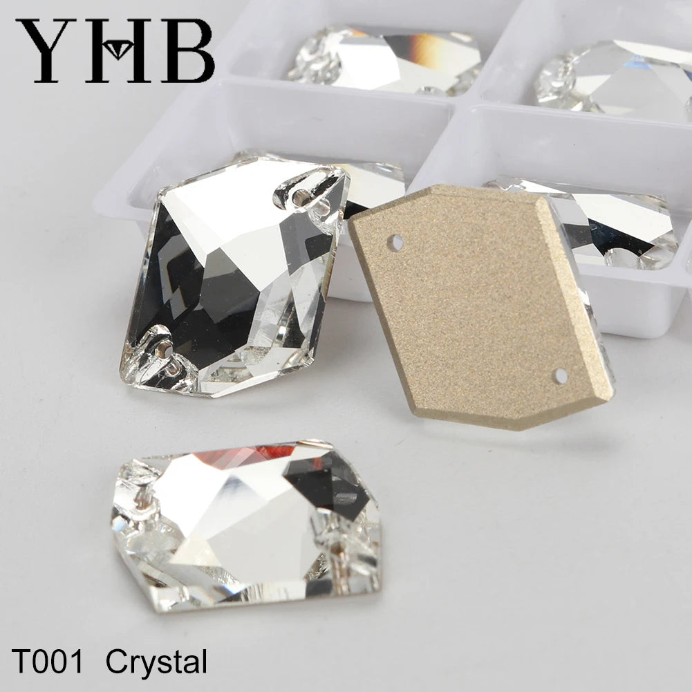 Strass à coudre YHB Cosmic AB Moonlight – Pierres plates en cristal de verre pour la décoration de vêtements et de sacs