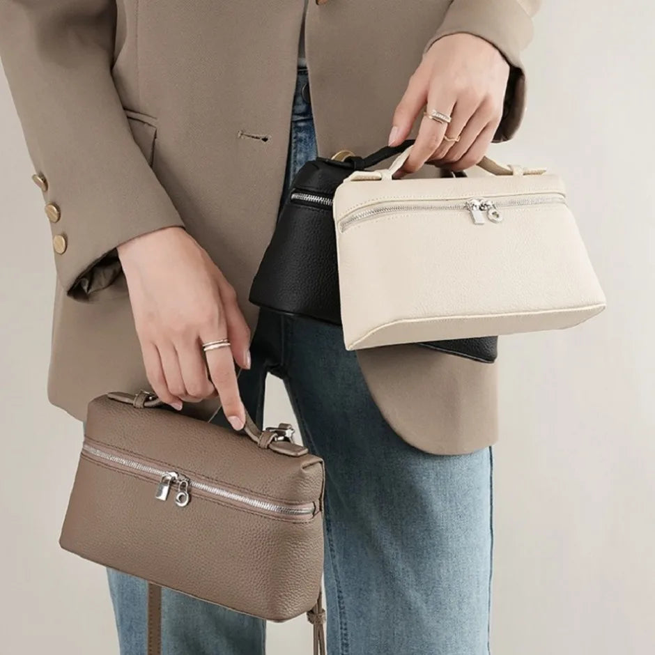 Sac à bandoulière en cuir grain de litchi de qualité supérieure pour femmes – Sac à main bento minimaliste tendance, Mini sac à bandoulière exquis avec poignée supérieure pour une tenue quotidienne élégante, des sorties décontractées et un style chic
