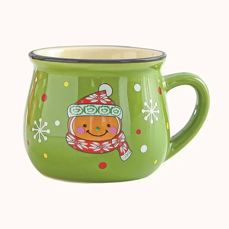 150ML Christmas Santa Claus Ceramic Mug – Cute Cartoon Coffee & Milk Cup for Kids, Office & Home, Festive Xmas Gift