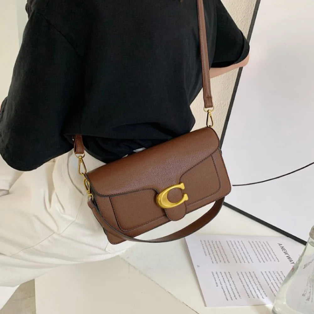Double Strap Small Square Crossbody Bag for Women Stylish Underarm Shoulder Purse with Adjustable Strap