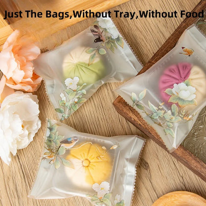 LBSISI Life 100 bolsas para galletas de luna – Bolsas de plástico transparentes para empaques de regalo caseros para festivales, galletas y crujientes de yema de huevo