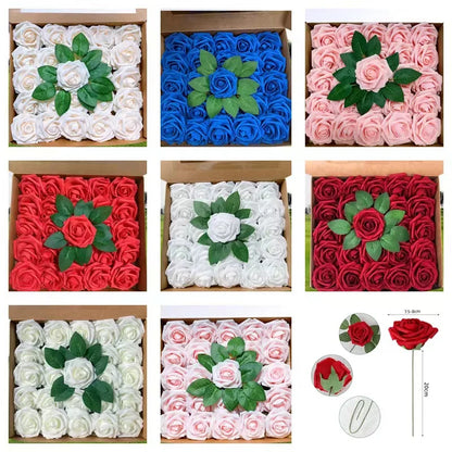 Rosas artificiales de espuma, de 10 a 100 unidades – Rosas sintéticas realistas para ramos de boda, centros de mesa, decoraciones para fiestas, regalos para el Día de la Madre y San Valentín, arreglos florales de bricolaje