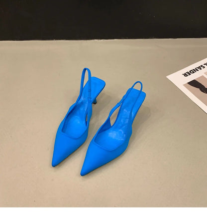Sandalias de tacón de aguja puntiagudas para mujer – Elegantes y sexys, sin cordones, tacones altos de boca baja para uso casual y fiesta