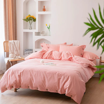 3-Piece 100% Cotton Bedding Set – Duvet Cover & Pillowcase Set for Queen & King Beds