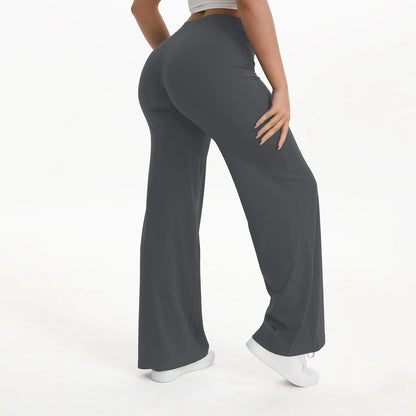 NCLAGEN Pantalones de Yoga de Pierna Recta SoftMotion para Mujer – Leggings de Gimnasio de Tiro Medio Efecto Segunda Piel, Pantalones Deportivos para Pilates y Correr, para Fitness, Entrenamiento y Uso Diario