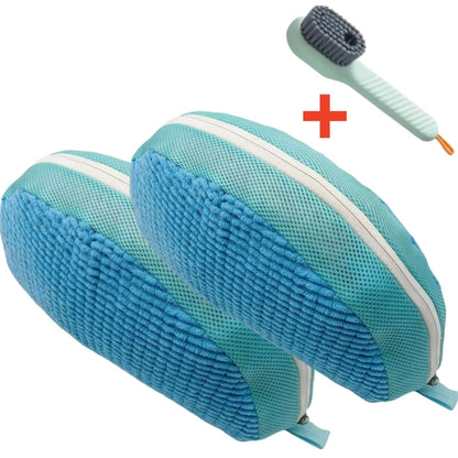 Shoe Washing Machine Bag with Cleaning Brush Set - Durable Reusable Laundry Bag for Sneakers, Running Shoes & Delicates (1, 2 or 4 Pack)