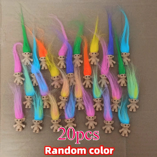 Figuras de Muñecos Troll Vintage – Lindos y Coloridos Juguetes Coleccionables de la Suerte, Adorables Mini Decoraciones para Recuerdos de Fiesta, Navidad, Halloween y Regalos