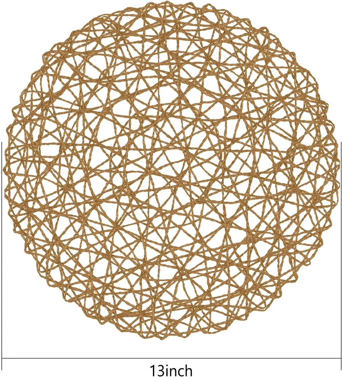 12–48PCS 15-Inch Round Paper Braided Placemats – Boho Woven Table Mats for Dining Table, Wedding, Party & Home Decor
