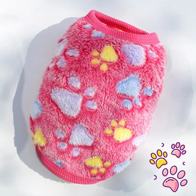 Cute Winter Dog Vest – Warm Soft Flannel Puppy Puffer Jacket for Small Dogs & Cats, Cozy Pet Sweater Clothing in XXS