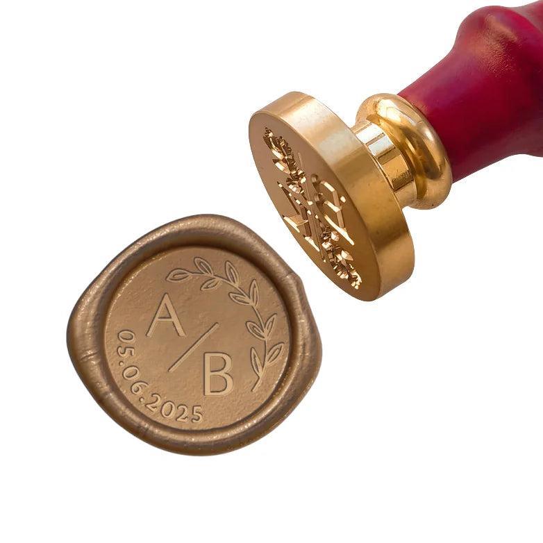Sello de cera personalizado para bodas – Iniciales y logo personalizados, sello de metal para invitaciones | Embalaje de regalo DIY y accesorio de decoración de bodas