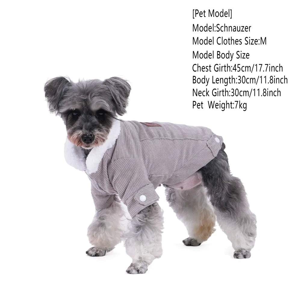 Autumn & Winter Fleece Dog Jacket – Warm Thickened Pet Coat for Small & Medium Dogs, Cozy Puppy Clothes for Cats, Schnauzers & Pugs