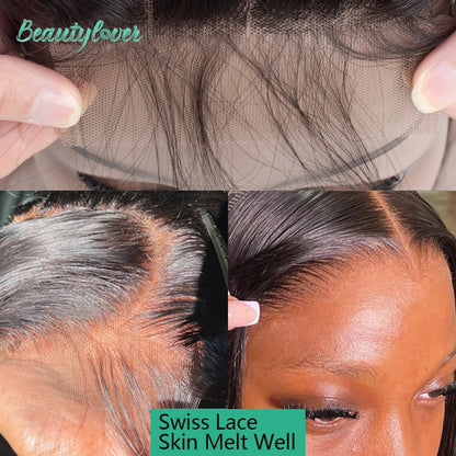 24/26 pulgadas de cabello humano brasileño liso para frontal de encaje – Cierre frontal de encaje transparente HD de 13x6 pre-arrancado | Extensión de cabello natural Remy
