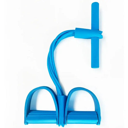 Entrenador de resistencia de pedales de 4 tubos – Cuerda de tensión elástica multifuncional para yoga, entrenamiento de fuerza abdominal, fitness en casa y entrenamiento de cuerpo completo