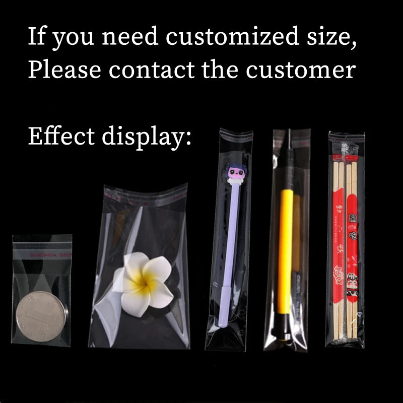 OPP Self-Sealing Transparent Bags – Clear Cellophane Packaging Pouches with Adhesive Closure for Jewelry, Candy, Cookies & Gift Packaging