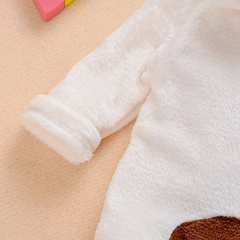 Mameluco con capucha de oso para bebé recién nacido – Traje de mono de una pieza de manga larga para bebés y niñas