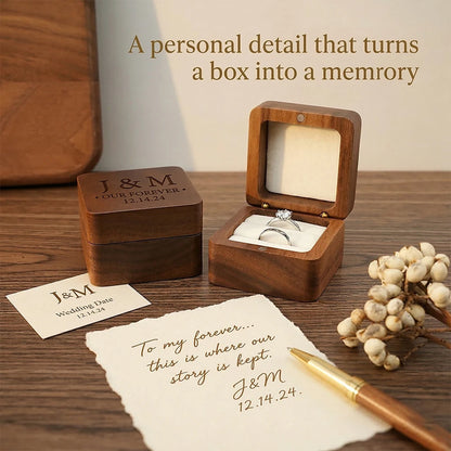 Personalized Wooden Jewelry Box with Custom Engraving for Rings, Earrings, Bracelets, Wedding Proposals & Gift Packaging