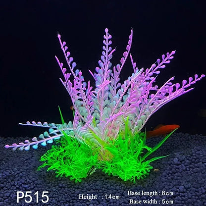 14cm Artificial Aquarium Plants – Plastic Underwater Aquatic Plant & Fish Tank Grass Decorations for Aquascaping, Landscaping & Aquarium Accessories