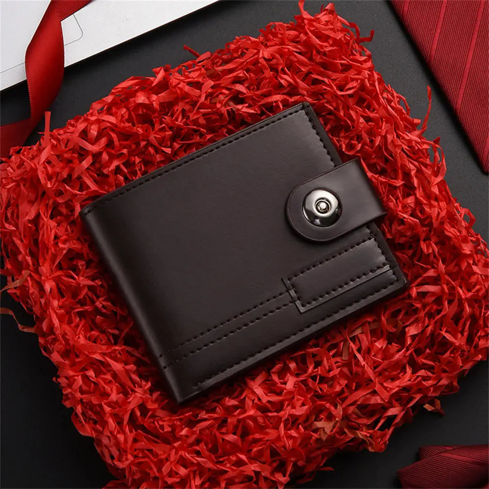 Billetera de cuero de gran capacidad para hombre con ventana para identificación, ranuras para tarjetas y monedero.