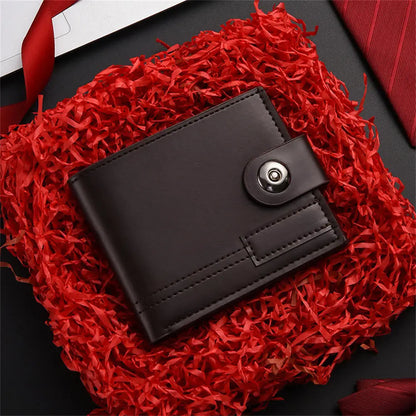 Billetera de cuero de gran capacidad para hombre con ventana para identificación, ranuras para tarjetas y monedero.