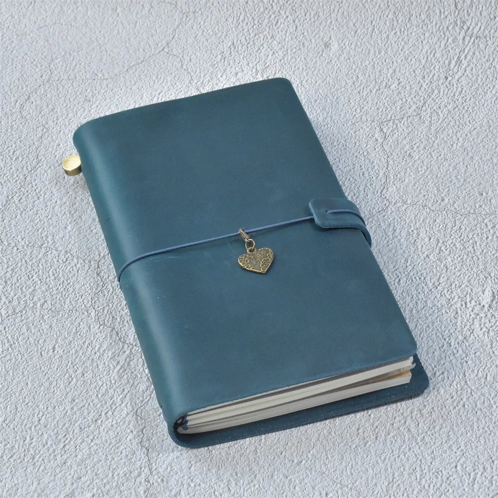 Genuine Leather Refillable Travel Journal – Handmade Retro Diary, Sketchbook & Notebook
