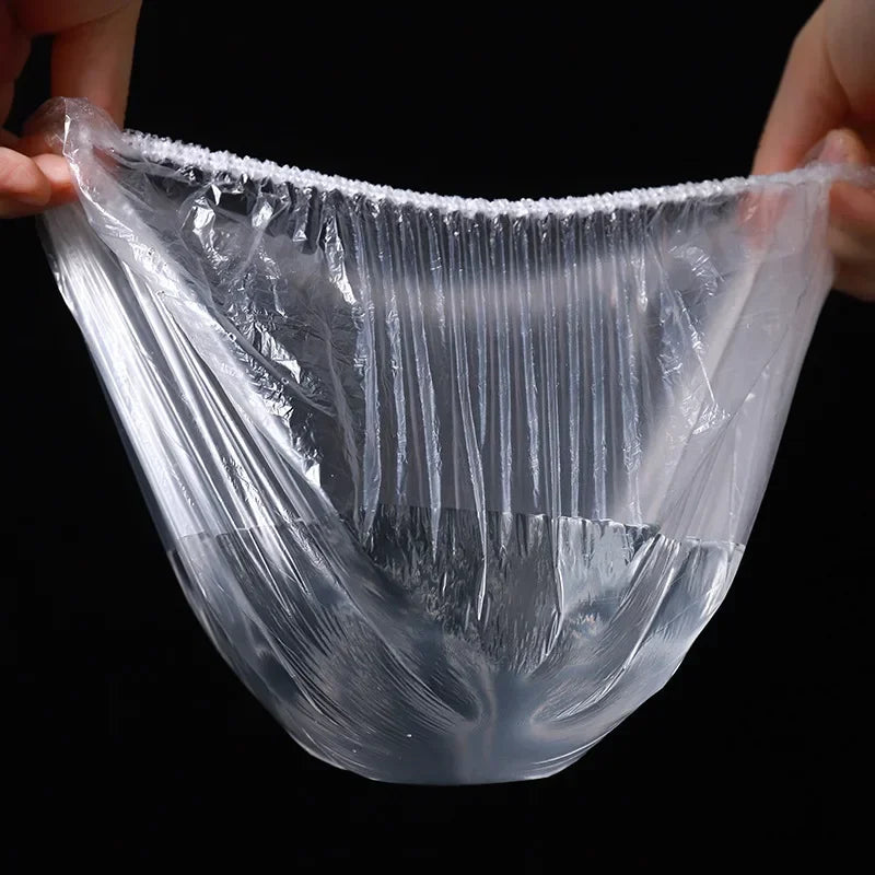 500/10pcs Disposable Food Storage Covers – Elastic Plastic Bowl Covers, Kitchen Food Preservation Film Bags, Stretchable Plate Covers & Vacuum Storage Bags for Fresh Keeping