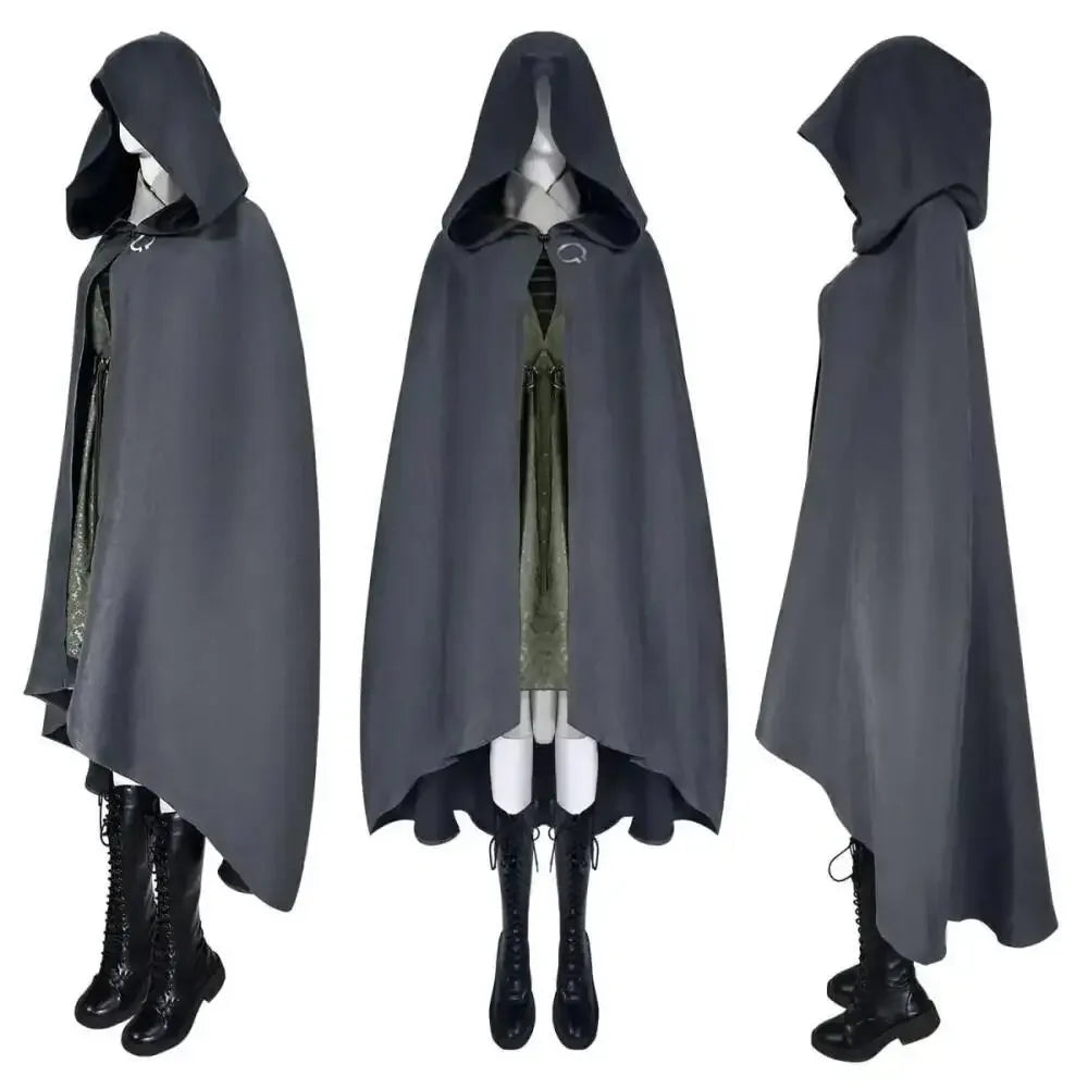 Halloween Party Women Cosplay Costume | Anime Game Style Hooded Cape Dress | Full Outfit Casual Party Wear