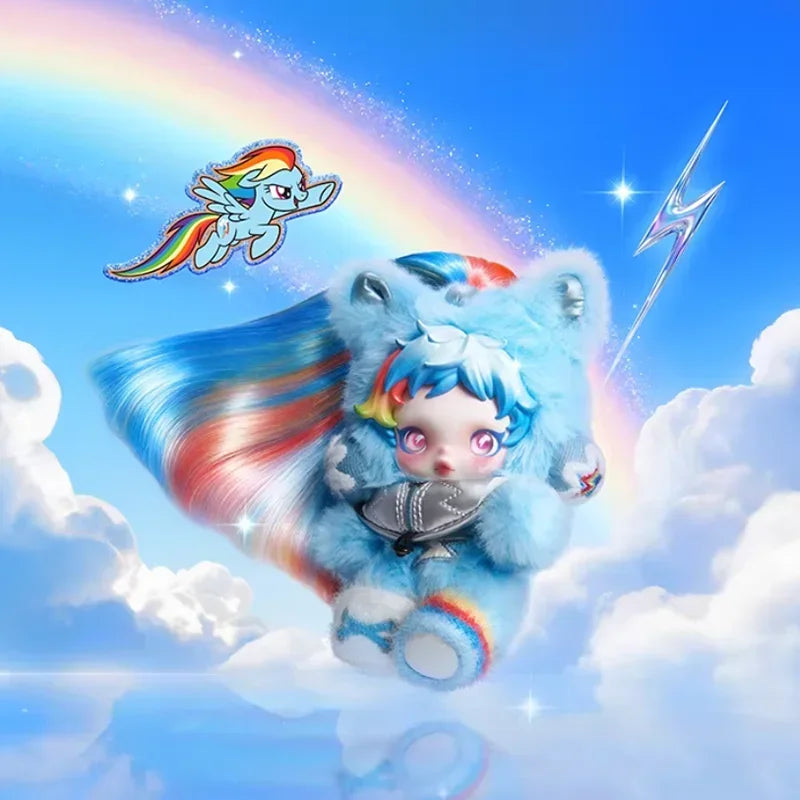 POP MART SKULLPANDA x My Little Pony Series Plush Doll Pendant – Mystery Box Genuine Blind Box Bag Ornament Figurine Toy