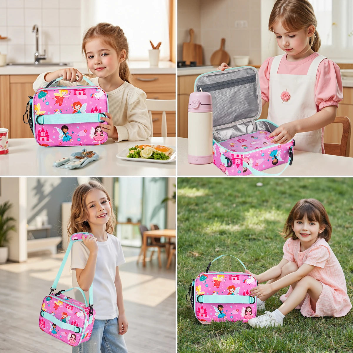 Fiambrera Bento para niños – Recipiente de comida portátil a prueba de fugas para la escuela, viajes y picnics, fiambrera para estudiantes apta para microondas para frutas, aperitivos y comidas