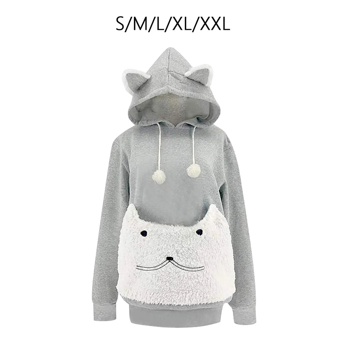 Pet Hoodie Sweatshirt with Large Front Pouch – Cozy Polar Fleece Pullover for Carrying Small Dogs & Cats, Loose Fit Puppy & Kitten Clothing