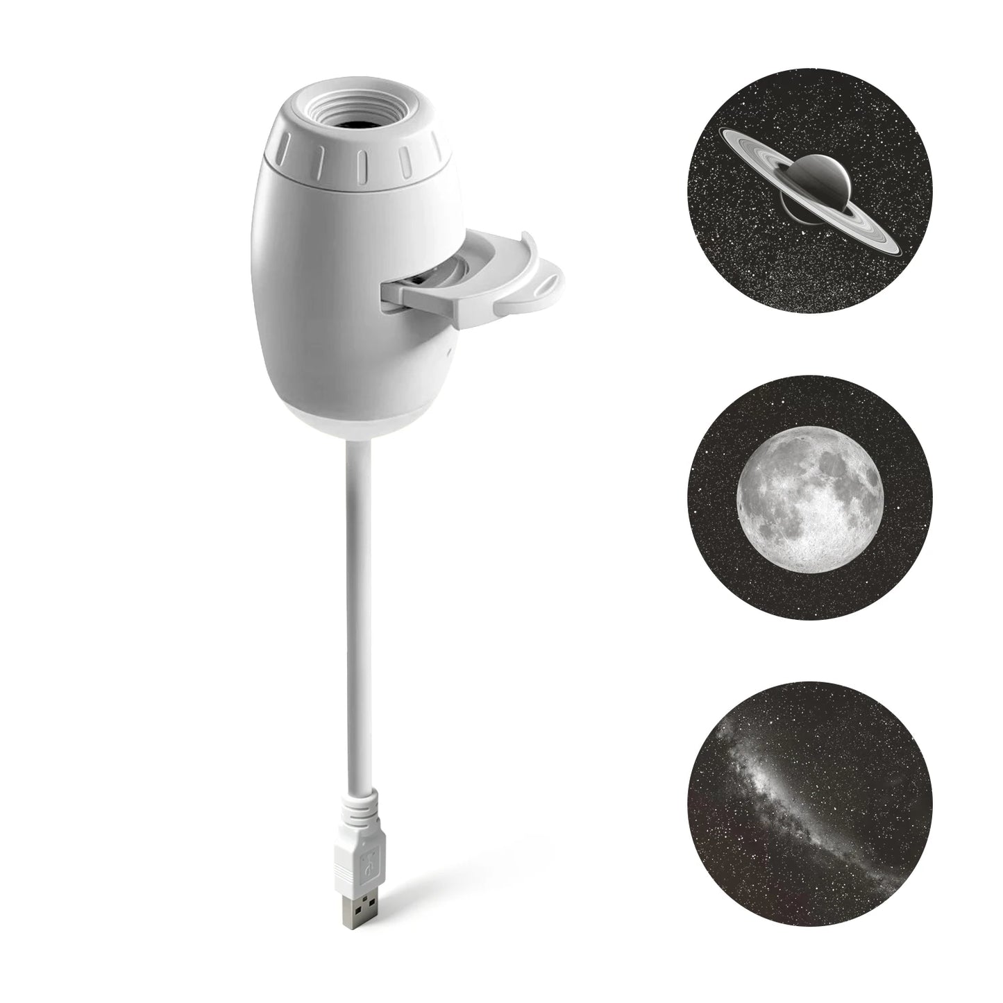 Lámpara proyector USB LED de cielo estrellado y galaxia – Luz nocturna de Saturno para coche, habitación y decoración de techo