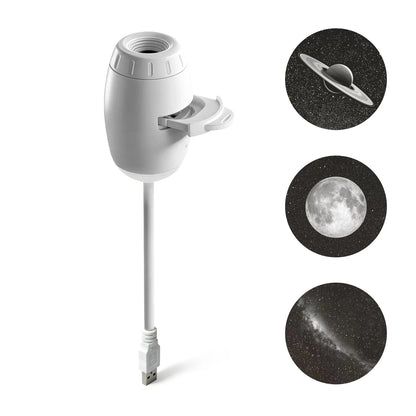 Lámpara proyector USB LED de cielo estrellado y galaxia – Luz nocturna de Saturno para coche, habitación y decoración de techo