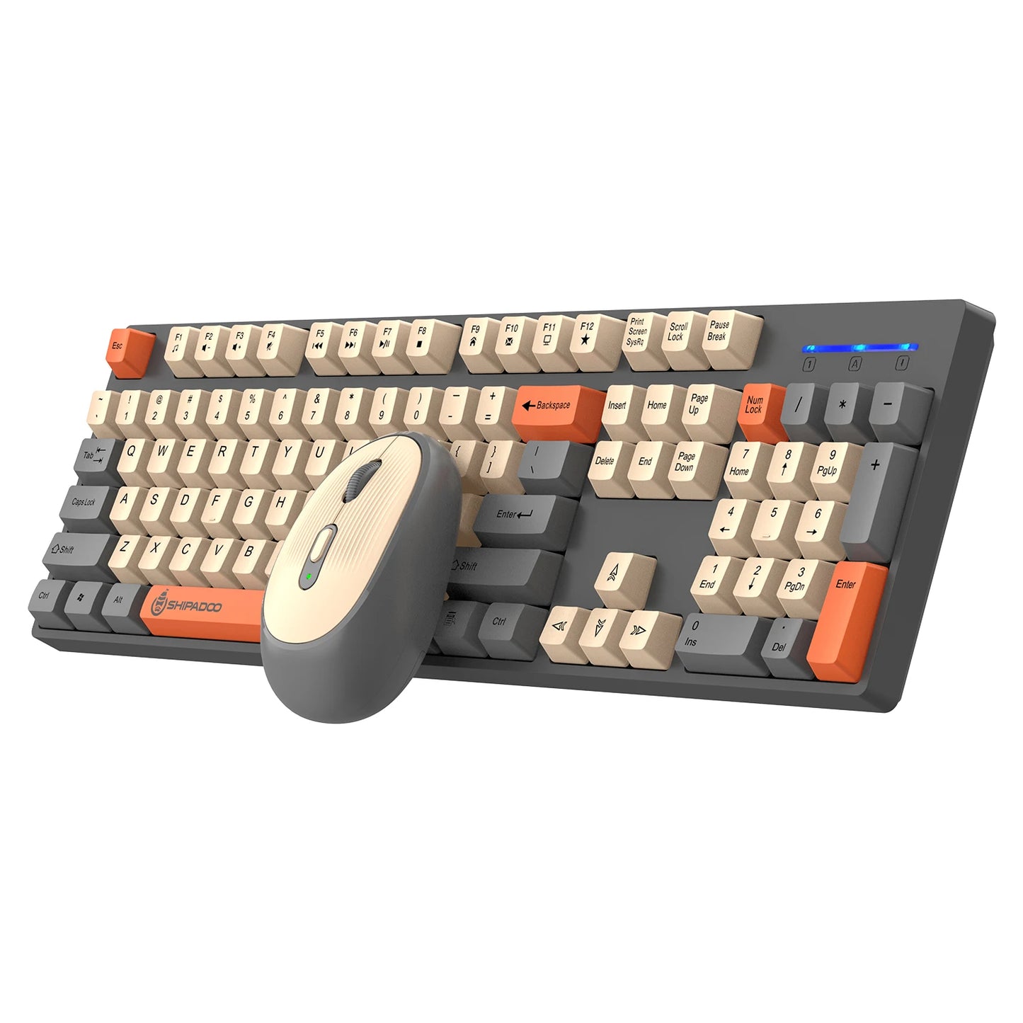 Combinación de teclado y ratón inalámbricos para juegos Shipadoo - Teclado y ratón recargables de 2.4GHz para PC, portátil y oficina