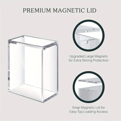 Acrylic Trading Card Storage Box – Magnetic Closure Stackable Case for Booster & Elite Trainer TCG Cards (1–2 Pack)