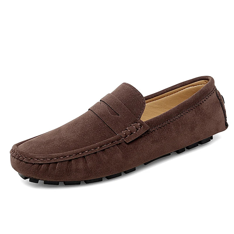 Mocassins en daim pour hommes – Chaussures de conduite décontractées classiques, Chaussures plates confortables à enfiler et Mocassins
