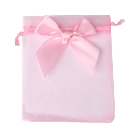 10/20/50PCS Organza Drawstring Gift Bags with Bow – Jewelry, Candy & Party Favor Pouches for Weddings, Christmas & Special Events