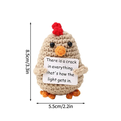 Poupée à énergie positive tissée à la main – Figurine en crochet de légumes et d'animaux avec carte de câlins, cadeau de festival fait à la main et artisanat de décoration intérieure créatif