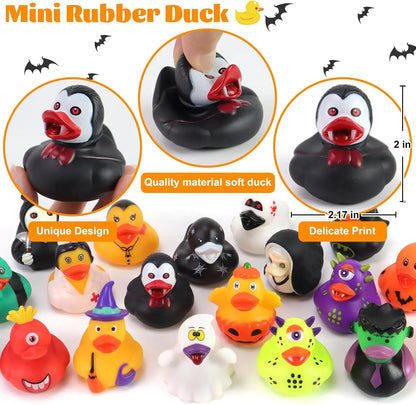 16-200PCS Halloween Rubber Ducks Bulk, Cute Halloween Themed Duck Toys for Jeep Ducking, Trick or Treat Goodie Bag Fillers, Party Favors, Gifts and Kids Halloween Supplies