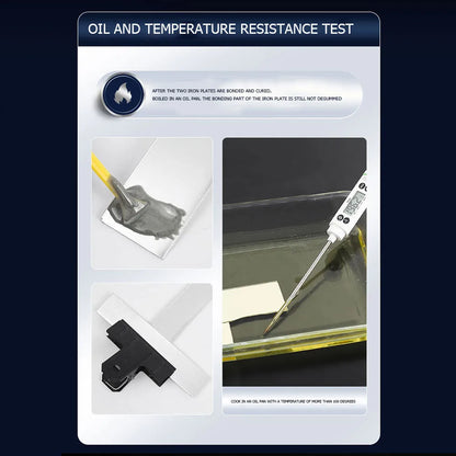 Colle de réparation à froid – Adhésif époxy AB haute résistance à la chaleur pour métal, plastique, moulage et réparations de bricolage
