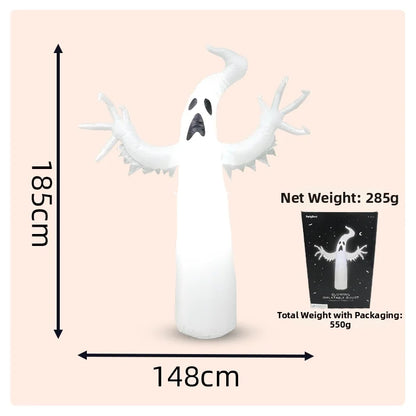 Large Inflatable Halloween Ghost Decoration – Standing PVC Ghost Yard Prop for Outdoor Lawn, Garden, Halloween Parties & Spooky Displays