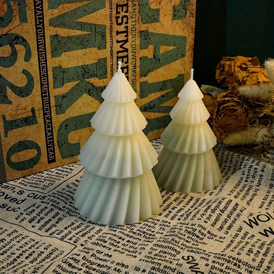 Christmas Tree Candle Silicone Mold – DIY Holiday Tree Mold for Gypsum, Cement, Resin, Soap, Wax Candle Making, Handmade Crafts & Christmas Décor Projects