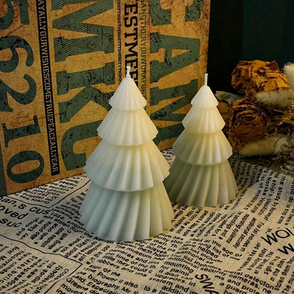 Christmas Tree Candle Silicone Mold – DIY Holiday Tree Mold for Gypsum, Cement, Resin, Soap, Wax Candle Making, Handmade Crafts & Christmas Décor Projects