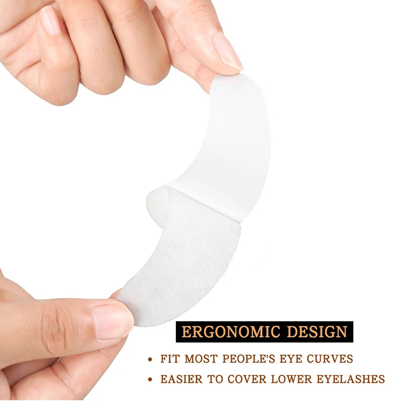 25/50/100 pares de parches para extensión de pestañas LAUKISS – Almohadillas sin pelusa debajo de los ojos para construcción de pestañas, pestañas postizas y aplicación de belleza