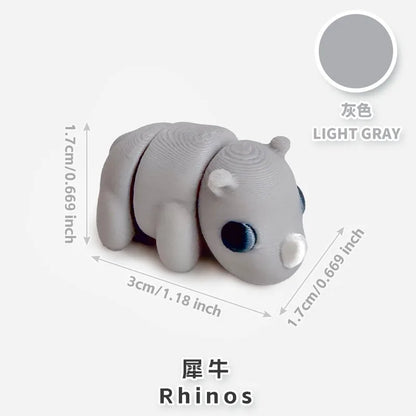 10/50 unidades de figuras de mini animales impresas en 3D – Modelos de simulación de dibujos animados móviles, juguetes coleccionables bonitos, decoración de escritorio y set de regalo de cumpleaños